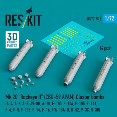Reskit 72513 Mk 20 'Rockeye II' (CBU-59 APAM) Cluster bomb 1/72