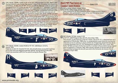 Print Scale 72-372 Navy F9F Panthers in combat over Korea 1/72