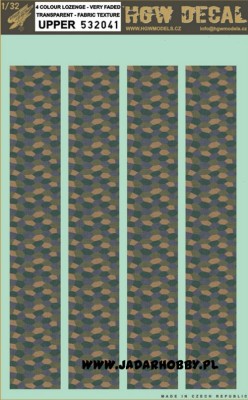 HGW 532041 4 Colour LOZENGE- TRANSPARENT - VERY FADED - FABRIC TEXTURE - UPPER декаль 1/32
