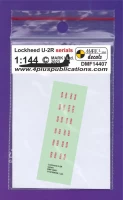 4+ Publications DMKF14407 Decals Lockheed U-2R serial numbers 1/144