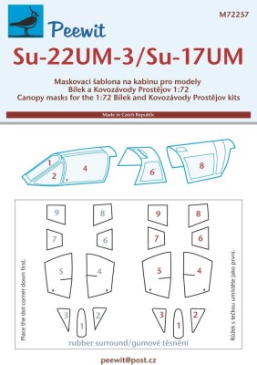 Peewit M72257 Su-22UM-3/Su-17UM (BILEK/KP) маска для окраски фонаря кабины 1:72