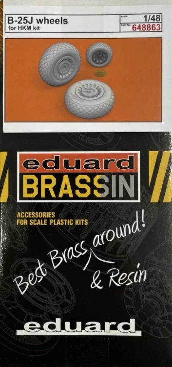 Eduard 648863 BRASSIN B-25J wheels (HKM) 1/48