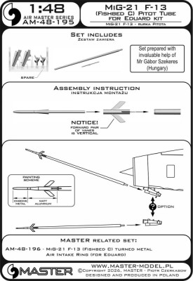 Master 48195 MiG-21 F-13 (Fishbed C) Pitot Tube w/ adaptor 1/48