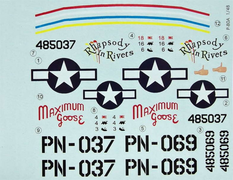 LF Model C4896 Decals P-80A Shooting Star over USA (HOBBYB) 1/48