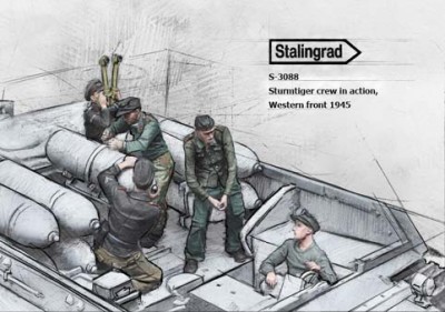 Stalingrad 3088 Экипаж Штурмтигра, 5 фигур 1:35