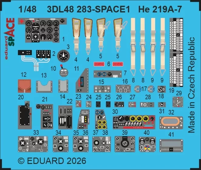 Eduard 3DL48283 He 219A-7 SPACE (TAM) 1/48