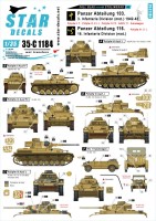 Star Decals 35-C1184 Fall Blau and Stalingrad # 2. Pz-Abt. 103 / 3. Infanterie Division (mot.) and Pz-Abt. 116 / 16. Infanterie Division (mot.) 1942-43. Pz.Kpfw.II Ausf.F, Pz.Kpfw.III Ausf.H, J and L, Pz.Kpfw.IV Ausf.F2, Sd.Kfz.11, Kubelwagen 1/35