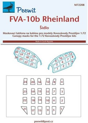 Peewit M72208 1/72 Canopy mask FVA-10b Rheinland (KP)