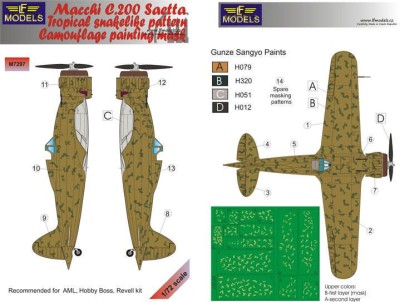 Lf Model M7297 Mask Macchi C.200 Saetta Tropical snake patt. 1/72