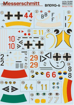 Print Scale C72455 Messerschmitt BF 109 G-6 (wet decal) 1/72