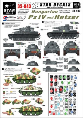 Star Decals STAR35943 Hungarian Pz.Kpfw.IV Ausf.F and Jagdpanzer 38(t) 'Hetzer' 1/35