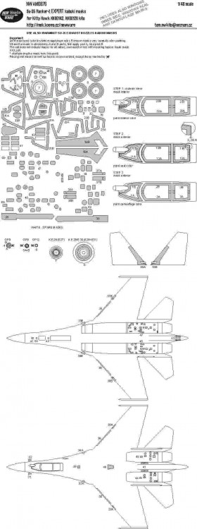 New Ware NWA-M0876 Mask Su-35 Flanker-E EXPERT (KITTYH) 1/48