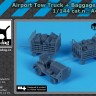 Black Dog A44001 Airport tow truck + baggage carts (3D-Printed) 1/144