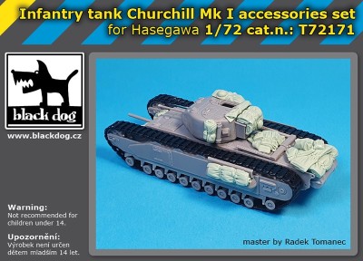 Black Dog T72171 Infantry tank Churchil Mk.I accessories set	(designed to be used with Hasegawa kits) 1/72