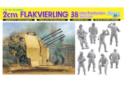 Dragon 6547 2cm Flakvierling 38 Late Production w/Crew 1/35