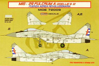 Kora Model MDE72009 MiG-29 Fulcrum 9-12 Cuban Air Force декали декали 1/72