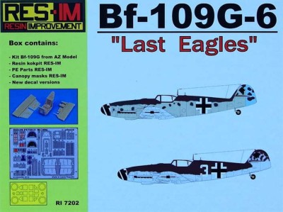 RES-IM RESIM-7202 1/72 Bf-109G-6 &amp; detail sets (Last Eagles)