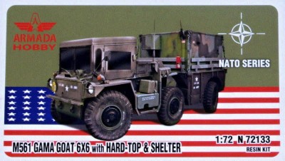 Armada Hobby N72133 M561 Gama Goat 6x6 w/ Hard Top &amp; Shelter 1/72