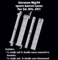 SBS Model 3D029 German MG34 spare barrel cases Sd.Kfz.251 1/35