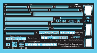 Aims AIMS32PE09 Gloster Gladiator Mk.I/Mk.II/Sea bracing wires (designed to be used with ICM UA UK and Revell kits) 1/32