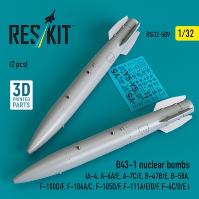 Reskit 32589 B43-1 nuclear bombs (2 pcs.) 1/32