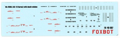Foxbot Decals FBOT48087 Stencils for Missile Kh-25ML (AS-10 Karen) with death wishes, Ukranian Air Forces 1/48