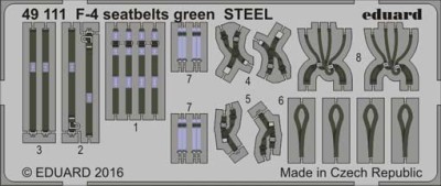 Eduard 49111 F-4 seatbelts green STEEL 1/48
