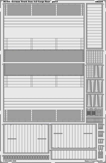 Eduard 36041 German Truck 3ton 4x2 Cargo floor TAM