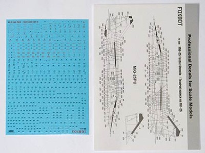 Foxbot Decals FBOT72038 Stencils for Mikoyan MiG-25 for ICM, Condor, Hasegawa, Zvezda kits 1/72
