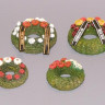 Plus model 379 Funeral wreaths with ribbons 1:35