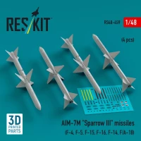 Reskit 48459 AIM-7M 'Sparrow III' missiles (4 pcs.) 1/48