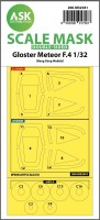 Art Scale 200-M32041 Gloster Meteor F.4 wheels and canopy frame paint mask (inside and outside) 1/32