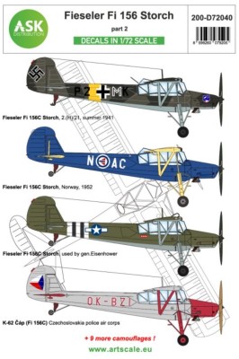 Art Scale 200-D72040 Fieseler Fi 156 Storch part 2 Around WWII Europe and Foreign services 1/72