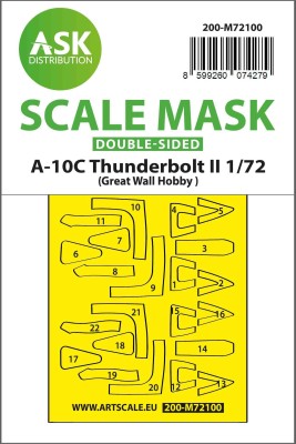 Art Scale 200-M72100 Fairchild A-10C Thunderbolt II- double-sided self-adhesive fit mask 1/72