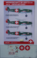 Kora Model DEC4873 Bf 109E-3A Emil (Swiss AF) Part III. декали 1/48