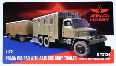 Armada Hobby E72124 PRAGA V3S Pad w/ A3JS Box Body Trailer 1/72