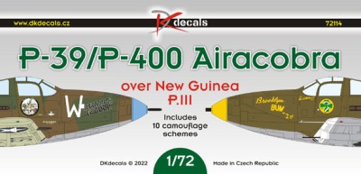 Dk Decals 72114 P-39/P-400 Airacobra o.N.Guinea III(10x camo) 1/72