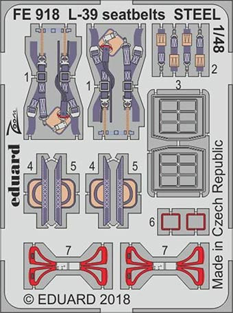 Eduard FE918 L-39 seatbelts STEEL 1/48