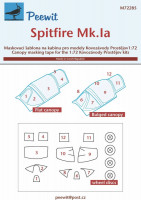 Peewit M72285 Canopy mask Spritfire Mk.Ia (KP) 1/72