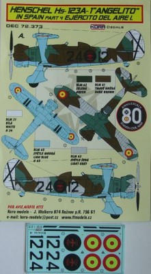 Kora Model DEC72373 Hs-123A-1 'Angelito' in Spain Vol.4 декали декали 1/72
