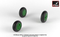 Armory ARAW48027 Mikoyan MiG-21 Fishbed wheels with weighted tires/tyres, early MiG-21F, MiG-21F-13, MiG-21U 1/48