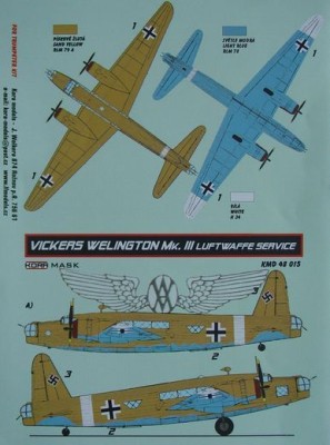 Kora Model MD48015 Mask V.Wellington Mk.III Luftwaffe service 1/48