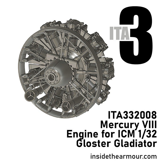 Inside the Armour ITA332008 Mercury VIII engine for ICM Gloster Gladiator 1/32