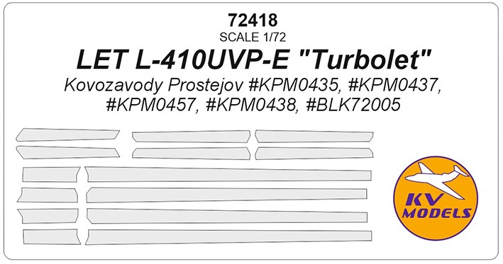 KV Models 72418 Let L-410UVP-E Turbolet (Kovozavody Prostejov #KPM0435, #KPM0437, #KPM0457, #KPM0438, #BLK72005) ПОС EU 1/72