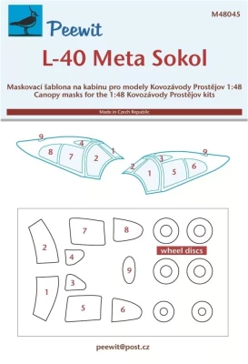 Peewit M48045 Canopy mask L-40 Meta Sokol (KP) 1/48