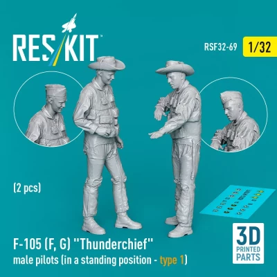 Reskit F32069 F-105 F,G 'Thunderchief' male pilots stand.po 1/32