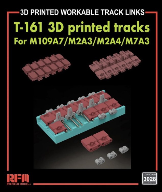 RFM 3028 3D печатные рабочие траки T-161 для M109A7/M2A3/M2A4/M7A3 1/35