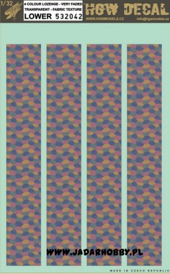 HGW 532042 4 Colour LOZENGE- TRANSPARENT - VERY FADED - FABRIC TEXTURE - LOWER декаль 1/32