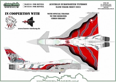 Model Maker Decals D72216 Austrian Eurofighter Typhoon NATO Tiger Meet 2023 1/72