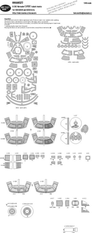 New Ware M1372 Mask B-26C Marauder EXPERT (ICM 48324, 48328) 1/48